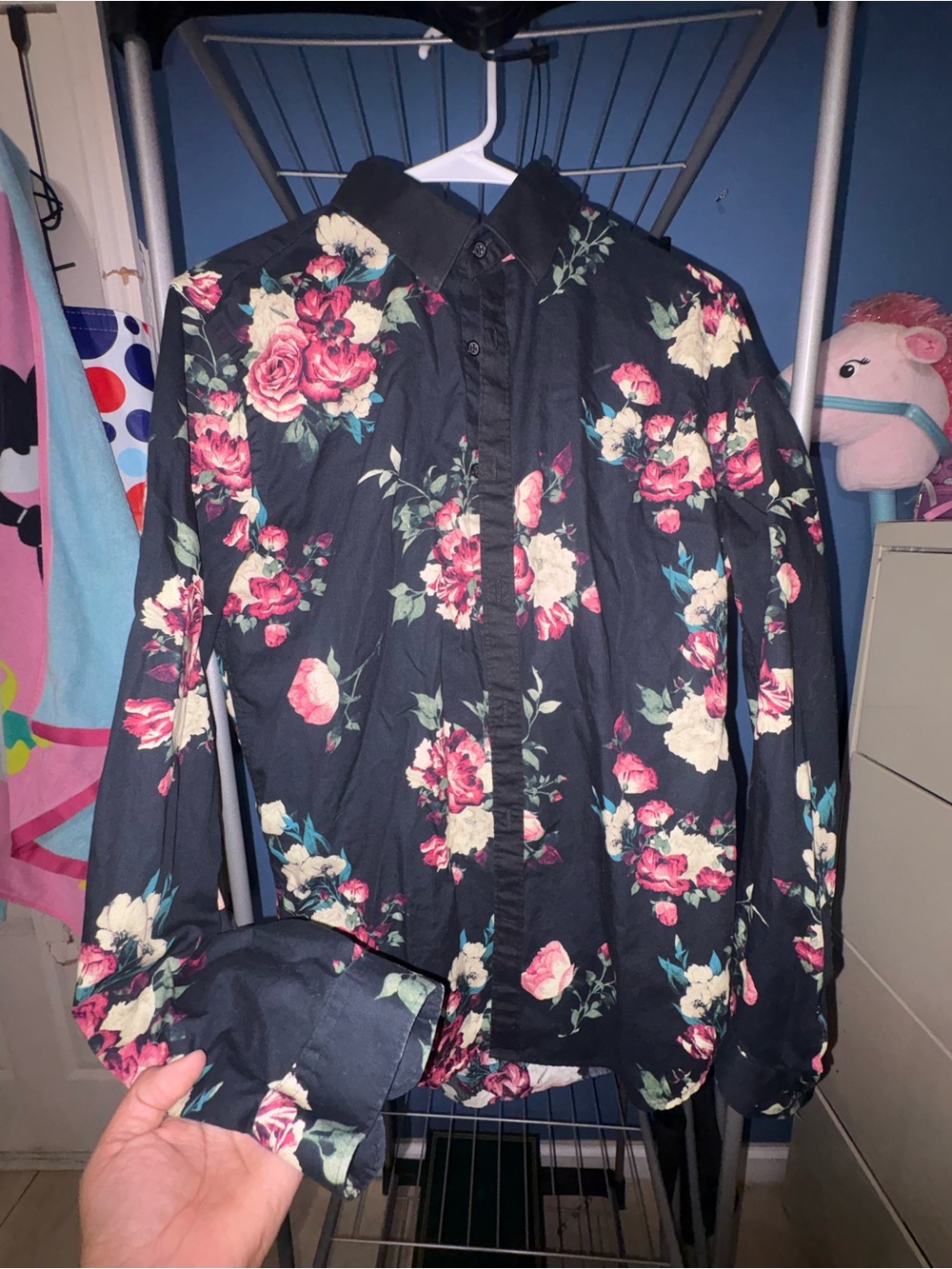 Express Black Floral Button-Front Women's Jacket